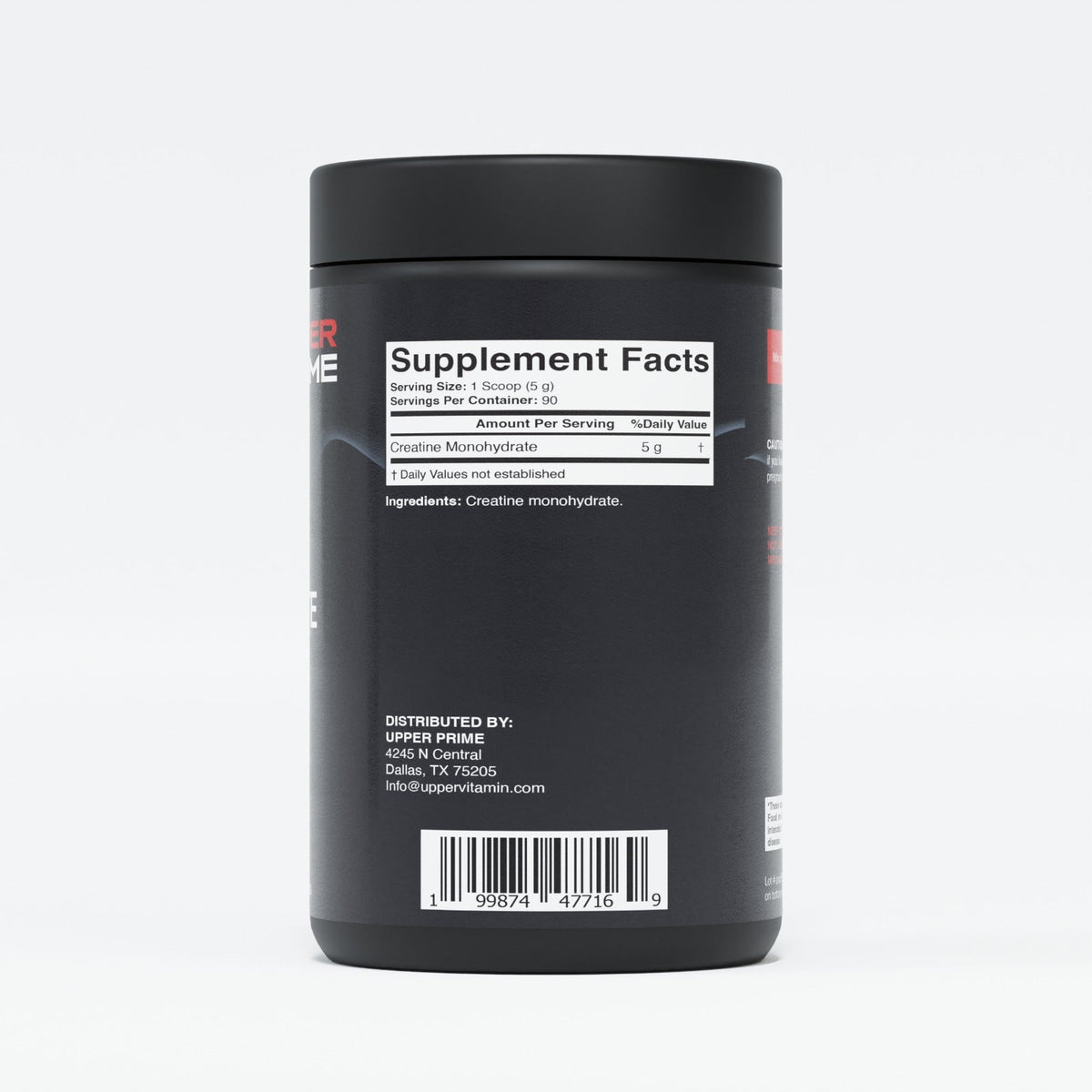 Upper Prime Creatine Monohydrate - Supplement Facts